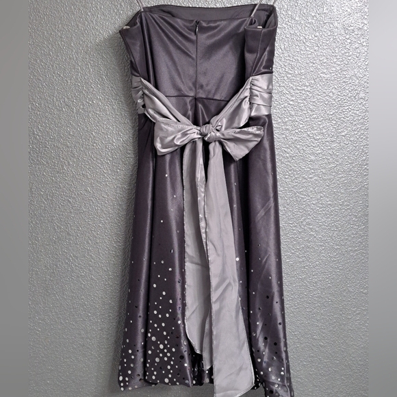 Vintage Gun Metal & Silver Formal Dress   Size 5/6 - Picture 10 of 13